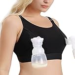 Momcozy Pumping Bra Hands Free, 2-in-1 Pumping & Nursing Bra Comfortable & Adjustable Suitable for Medela, Lansinoh XS-XXL Black