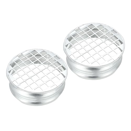 PATIKIL Tapa De Conducto De 4 Pulgadas Con Malla De Acero, 2 Pcs Tapa De Tee Metálica De Acero Galvanizado Cubierta Redonda De Ventilación Seca Tapón De Tee Para Sellado De Conductos