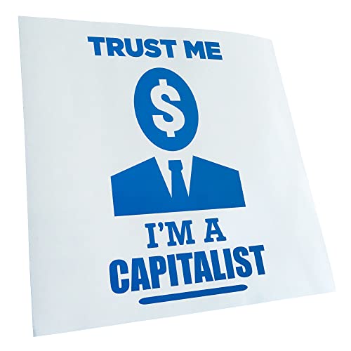 Kiwistar - Autocollant - Trust me, im a Capitalist - bleu - G30 - Pour voitures, vélos, véhicules, motos, cyclomoteurs, tuning, vitres arrière