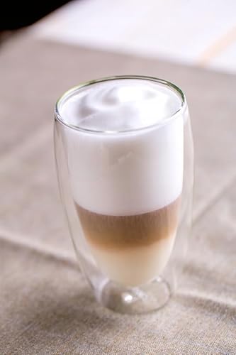 maxxo Lot de 4 verres à latté macchiato à double paroi de 380 ml - Verres isothermes à café avec effet flottant - Verres à café résistants
