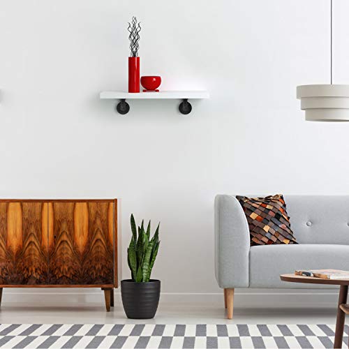 Home Tzh 1/2" Pipe Shelf Bracket，Wall Mounted Floating Shelf Bracket, Steam Punk Decor Hanging Wall Metal Bracket, Heavy Duty Decorative Rustic Shelving Bracket, Set Of 4(3.5X6") #TOP2