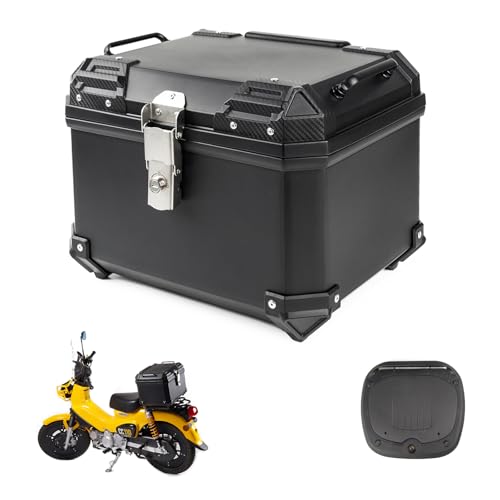 HI-LINE バイク リアボックス 45L 大容量 トップケース ABS 軽量 四角 耐衝撃 バイクボックス 防水 防犯対...