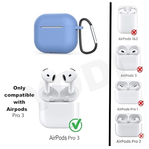 Image of YODI Case Cover for Airpods Pro|Pro 2|Airpods Pro 3|Airpods 4 Pouch, Silicone Cases with Cleaner Kit 360 Drop Protection,Shock-Resistant ((SILI-Lavender), Airpods Pro 3 (2025))