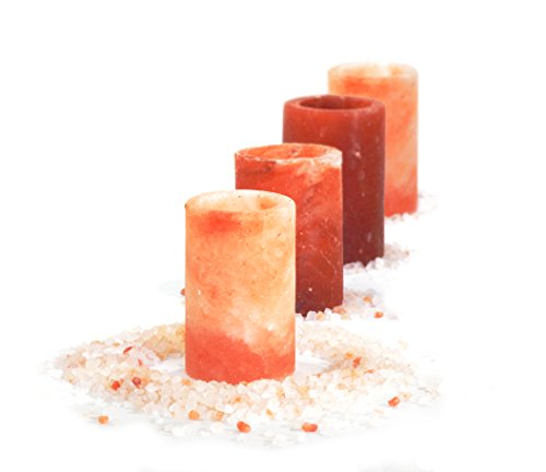 Himalayan Salt Shot Glasses – Set of 4 | Hand-Carved Natural Pink Salt Tequila Shot Glasses | Unique Gift for Entertaining
