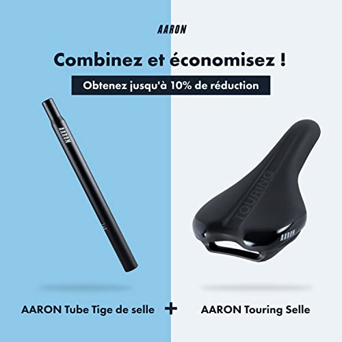 Tige de Selle AARON Tube d'un diamètre de 27,2 mm, Tube de Selle en Aluminium d'une Longueur de 350 mm, Tige de Selle pour vélos de Ville, vélos de Trekking et vélos de randonnée avec échelle Noire – vue 6