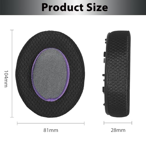 Image of WH-1000XM3 Replacement Earpads, Upgraded Mesh Fabric Ear Pads for Sony WH-1000XM3 Headphone, Comfort Material & Unique Inner & Outer Layer, Black & Purple Special Edition