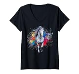 Photo Gallery donna colorful splash art american sugarbush arlecchino draft horse maglietta con collo a v Photo Gallery donna colorful splash art american sugarbush arlecchino draft horse maglietta con collo a v