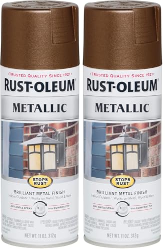 Image of Rust-Oleum 286525 Stops Rust Metallic Spray Paint, Dark Copper, 11 Oz (Pack of 2)