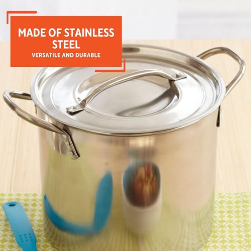 IMUSA Stainless Steel Stock Pot with Lid, 20 Quart, Silver