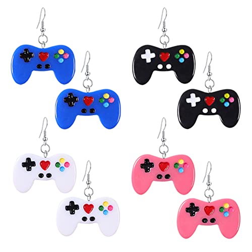 Creative Mini Simulation Gamepad Earrings Simple Personality Cartoon Black And Red Earrings For Women Jewelry Gifts