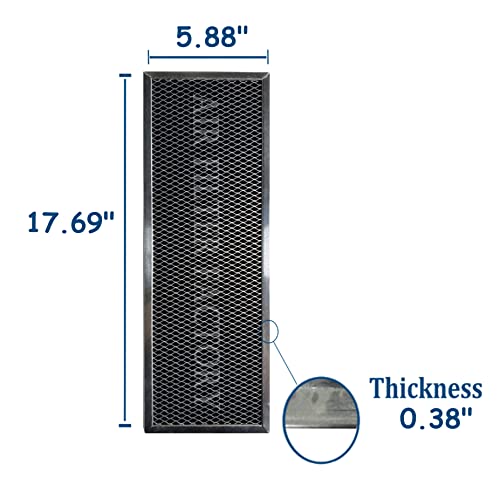 Air Filter Factory Replacement For B08999040, C-6211 Broan Nutone 5.88 x 17.69 x 0.38 Inches Charcoal Carbon Range Hood Vent Filter 2-Pack