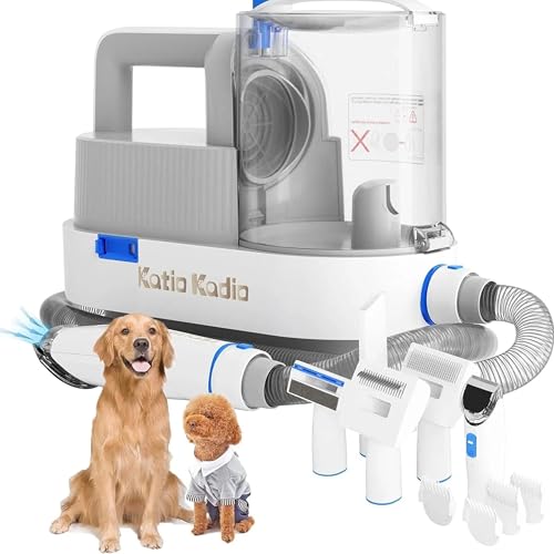 Pet Grooming Kit, 5 in 1 Dog Grooming Kit with 2 Suction Mode, Low Noise Dog Hair Remover, Dog...