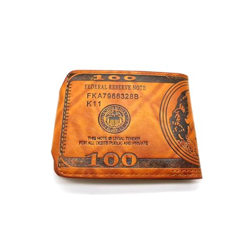 Art&Beauty Wallet for Men Minimalist Us Dollar Bill Leather Wallet Credit Card Photo Holder Money Bifold Safe Purse With Magnetic Buckle(Coffee Color)2