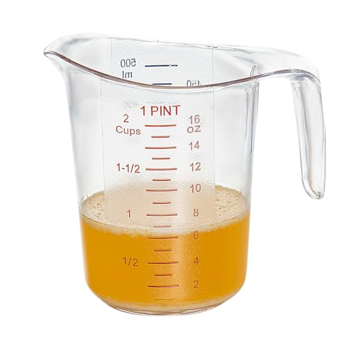 Image of Restaurantware Clear Plastic Pt (Cups) Measuring Cup, 5.3 x 3.8 x 5 In