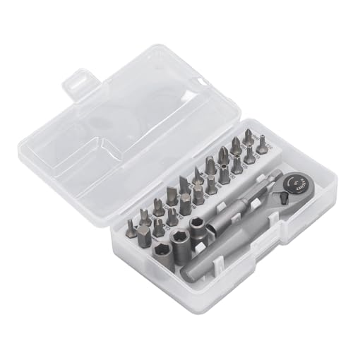 25 in 1 Ratchet Wrench Set, Mini Ratchet Screwdriver Kit with 23 Bits, CRV Steel Hex Drive Tool for Automotive Electronic