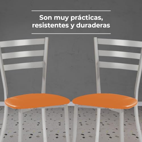 ASTIMESA SCALMNA Dos sillas de Cocina, Metal, Naranja, Altura de Asiento 45 cms - imagen 5