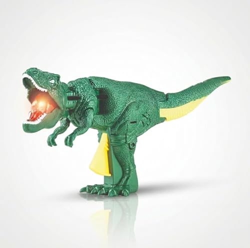 Image of Roaring Dinosaur Toy with Light and Sound T Rex LED Glow Interactive Dino Easy Grip Handheld Design Fun Educational Toy for Kids Boys and Girls Age 3 Plus Birthday Gift Green
