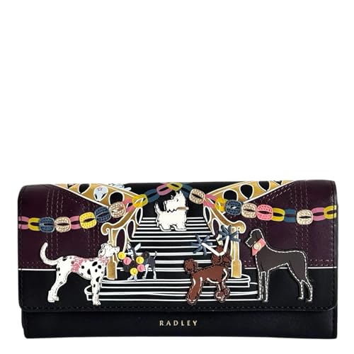 Image of RADLEY Party Pals Large Flapover Wallet Purse Matinee in Black Leather