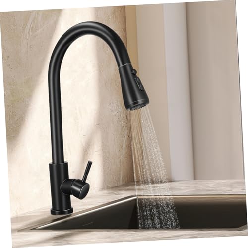 Robinet de cuisine avec douchette extractible 360° mitigeur noir mat double commande durable - 2
