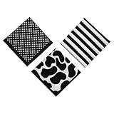 HankieWorld Bandanas 3 pack 22 inch Cotton Paisley Kerchiefs for Men and Women(Stripe/Dot/Cow)