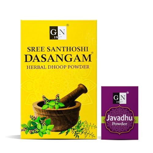 GN 1917 Dasangam & Javadhu Powder Hawan Combo (Premium DIY Value Pack) - (3 Boxes of 50g Dasangam Dhoop Power & 3 Boxes of 5g Javadhu Powder)