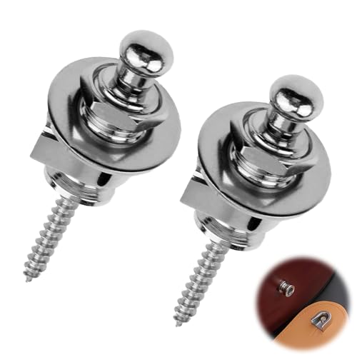 Guitar Strap Locks 2 Pack Strong Metal with Buttons