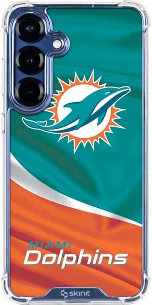 Skinit Clear Phone Case Compatible with Galaxy S25 Plus - Officially Licensed NFL Miami Dolphins Design