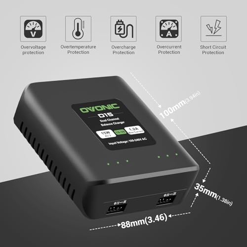 Ovonic D15 Dual Lipo Battery Charger Ac 15W 1.2A For 1S 2S 3S Lipo Batteries thumb #6