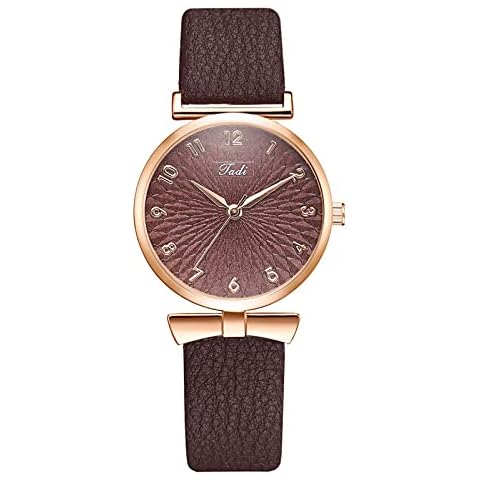 Boutiquesi Women Retro Watches, Classic Casual Leather Analog Quartz Wrist Watch Cover