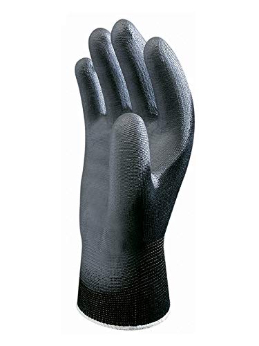 SHOWA B0500B Polyurethane Palm Coated General Purpose Work Glove with Nylon Liner, 13-Gauge, Black, Medium (12 Pair)