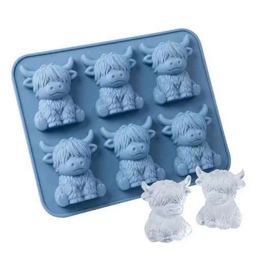 Molde de silicona para cubitos de hielo mini vaca miniatura 7