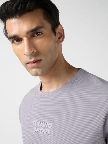 Image of TECHNOSPORT Men Printed Oversized Round Neck T-Shirt with COTFLEX, Dry Fit Sports Tee, Oversized Activewear T-Shirt for Gym, Running, Sports & Casual Wear