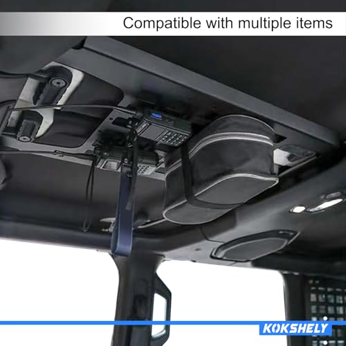 Image of Overhead Molle Panel Storage Compatible with 2018-2025 Wrangler Jl Jlu & 2020-2025 Gladiator Jt | Jeep Gladiator Jeep Jl Overhead Molle Panel | Top Cargo Management Rack | No Drilling