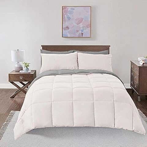 Royal Hotel Soft and Plush Down Alternative Comforter - Reversible with 2 Colors Duvet Insert Comforter - Hypoallergenic Hotel Plush Down-Alternative - Twin XL, Gray and White Cover