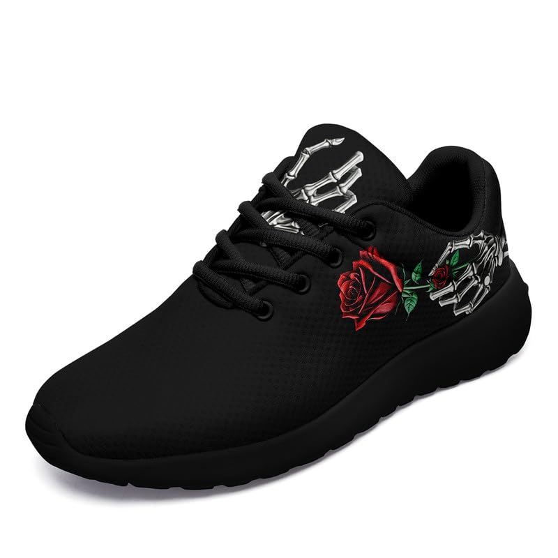 coolcustomize Women's Unique Skull Rose Print Running Shoes...