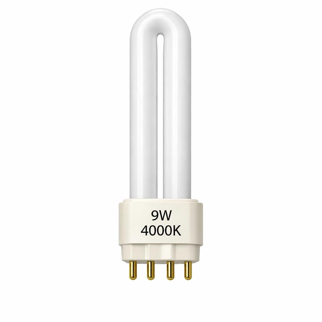 9W PL-S CFL Lamp, 4000K Cool White, 2G7 4-Pin Base, 600lm, Energy Saving, 10,000 Hour Lifespan