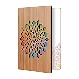 Unique Greeting Card For Any Occasion: Handmade Flower Design With Real Bamboo Wood; Wooden Card Can Be Used For Anniversary, Thank You, Sympathy Cards, Or A Great Gift