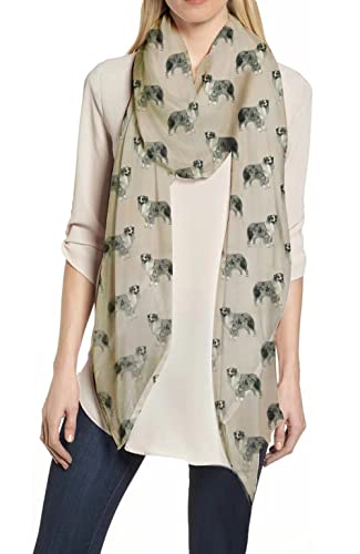 Lina & Lily Australian Shepherd Dog Print Women's Scarf Shawl Wrap Lightweight