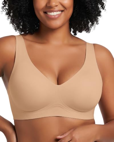 OEAK Enhanced Jelly Bras for Women No Underwire Support Deep V Bra Cup Size