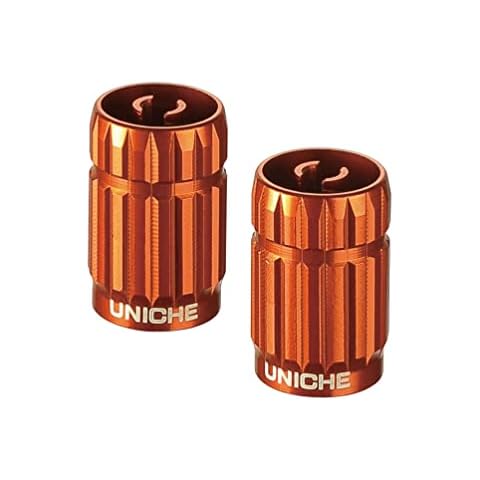 UNICHE Tire Valve Stem Caps w/Core Remover, Universal for Cars Trucks Motorcycles SUVs and Bikes (Orange) Cover