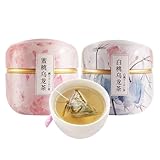 白桃烏龍茶 フルーティーな香り 烏龍茶 果実の香りが豊か まろやかでコクのある味わい 果物茶 ウーロン茶 ティーバッグ 花茶 茶葉 中国食品 中国茶 (合計2缶, ピーチウーロン15袋＋ホワイトピーチウーロン15袋)