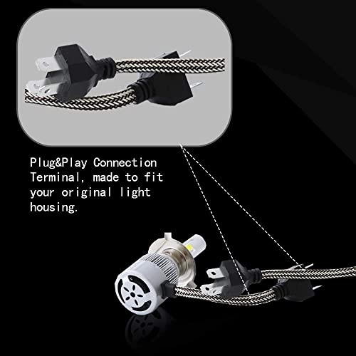 Simpo Led Headlight Bulbs Headlight Bulb H4 9003 Hi/Low All-In-One Conversion Kit Led Headlights With Cob Chips 8000 Lm 6500K Cool White Beam Bulbs Ip68 Waterproof #TOP5