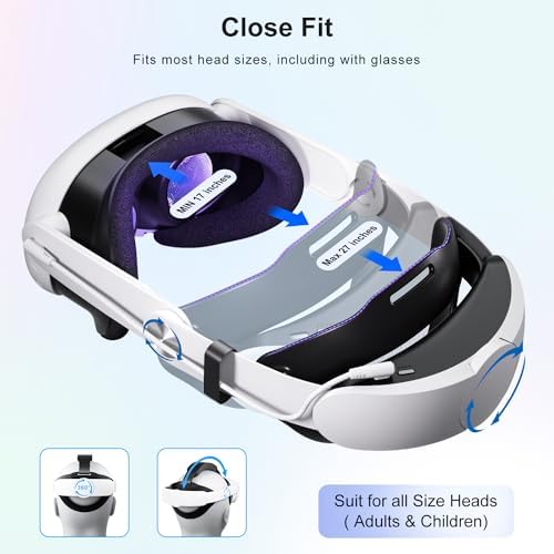 Battery Head Strap Compatible with Meta Quest 3 & 3S 10000mAh - Battery Pack Soft Elite Strap for Balance Weight - Extend Playtime, Enhance Immersion, Fast Charge Battery Strap Accessories - 5