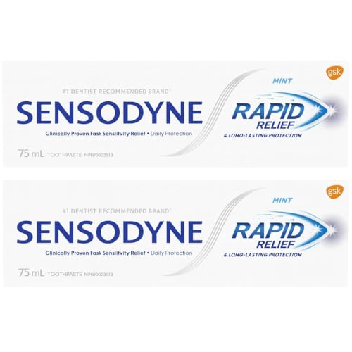 Sensodyne Rapid Relief Sensitivity Toothpaste, Mint, 3.4 oz (Pack of 2)