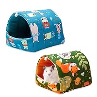 2 Stück Meerschweinchen Bett, Waschbar Meerschweinchen Höhle Versteck Meerschweinchen Kuschelhöhle Hamsterkäfig Zubehör für Hamster Zwergkaninchen Chinchillas Lgel Frettchen