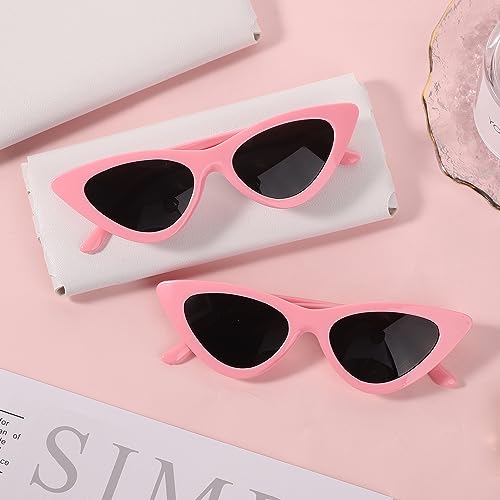 BOXOB 2pcs Cat Eye Sunglasses for Women Sunglasses Retro Cat Eye Sunglasses for Bachelorette Party with Sunglasses Pouches3