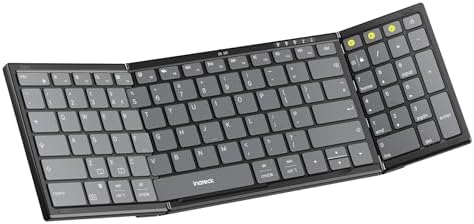 Inateck Foldable Wireless Keyboard with Number Pad, Multi-Device ...