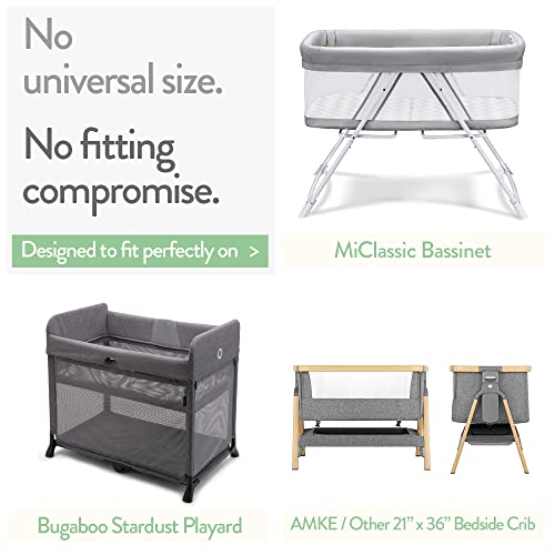 Bassinet Fitted Sheets Compatible With Miclassic Bassinet – Fits 20 X 35 Bedside Sleeper Mattress Perfectly – No-Bunching – Snuggly Soft Breathable Jersey Cotton – 2 Pack #TOP1