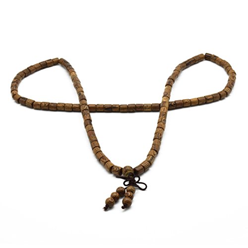 Zen Dear Unisex Natural Wenge Wood Mala Prayer Beads Necklace Bracelet Meditation Buddhist Rosary Mala Beads (6Mm 108 Barrel Beads) #TOP2