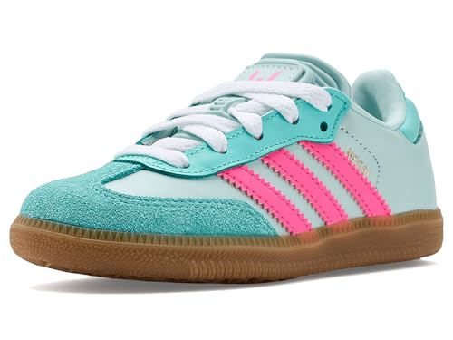 adidas Kids Unisex Samba Messi Indoor Soccer Shoes (Little Kid) Halo Mint/Lucid Pink/Flash Aqua 12.5 Little Kid M